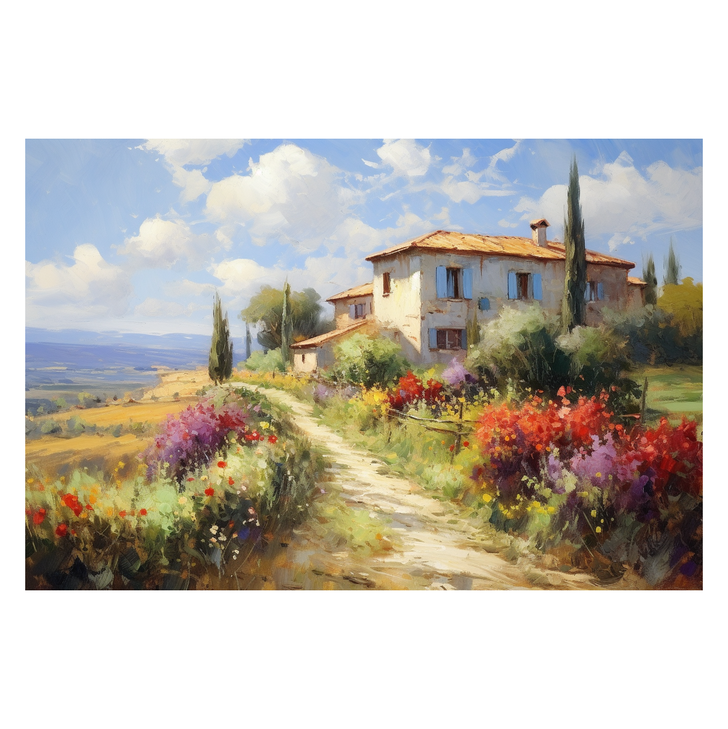 Flowers and Villa