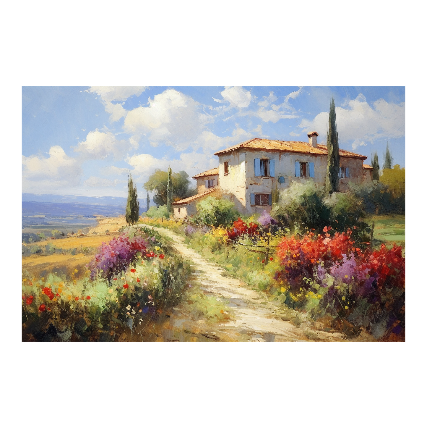 Flowers and Villa